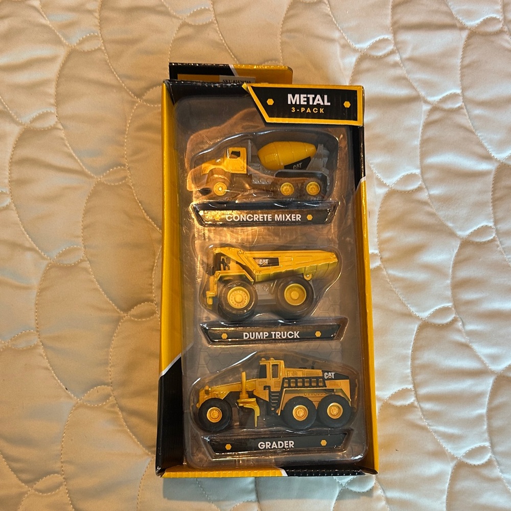 Metal 3-Pack Construction Vehicles - Yellow